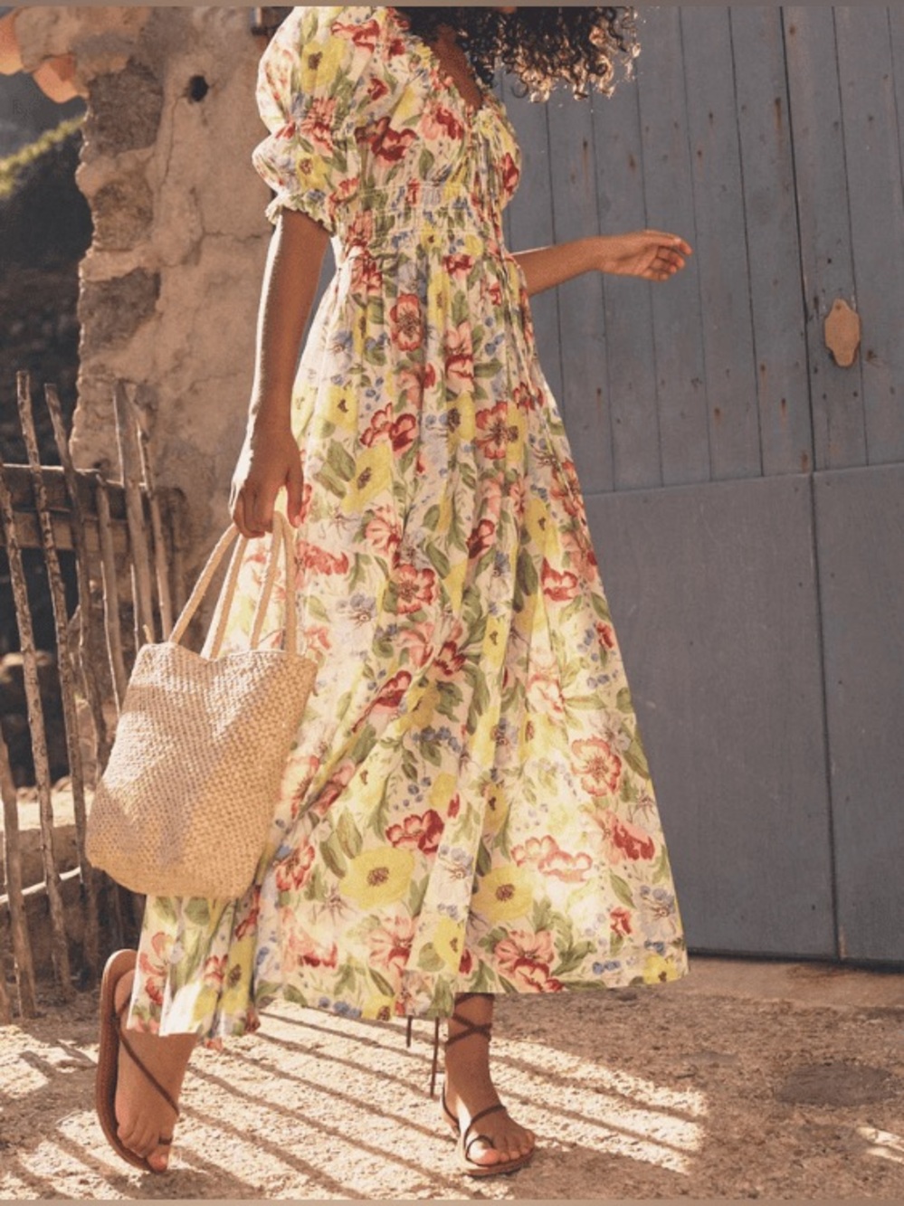 Doen Ischia Midi Dress in Anemone Bloom